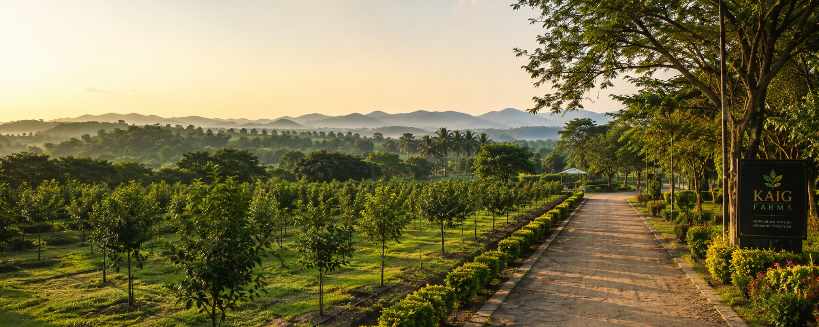 Managed farmland at golden hour slide 2
